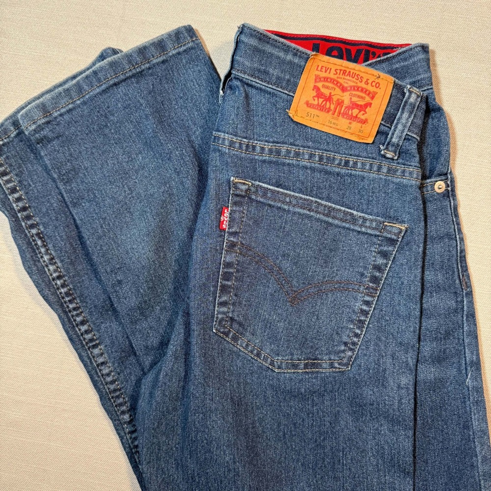 Levi's 511 Slim Fit Blue Denim Jeans 28x30 Boys 16 Reg Streetwear Casual